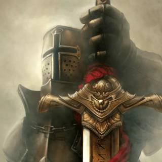 Warrior with sword wallpaper