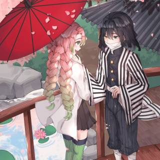 Demon Slayer Mitsuri desktop 4k wallpaper