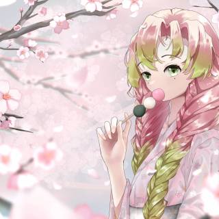 Demon Slayer Mitsuri desktop 4k wallpaper