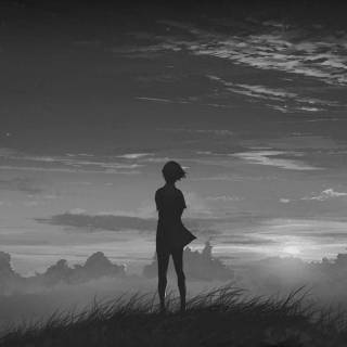 Anime black and white full HD wallpaper