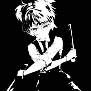 Anime black and white full HD wallpaper