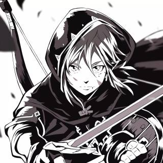 Anime black and white full HD wallpaper