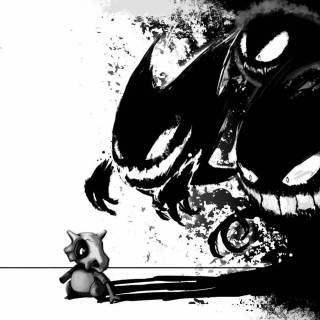 Scary black and white anime wallpaper