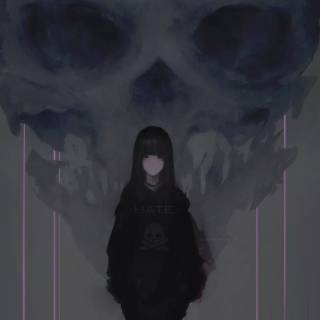 Scary black and white anime wallpaper