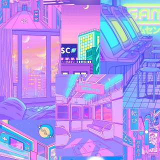 Neon girly anime wallpaper