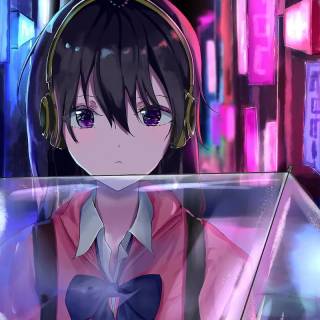 Neon girly anime wallpaper