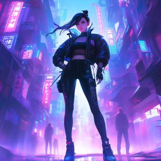 Neon girly anime wallpaper