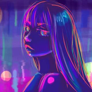 Neon girly anime wallpaper