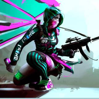 Neon girly anime wallpaper