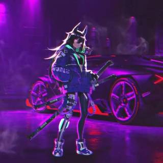 Neon girly anime wallpaper