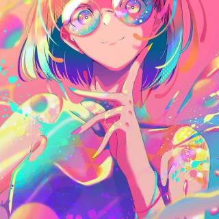 Neon girly anime wallpaper