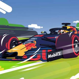F1 Red Bull cartoon wallpaper