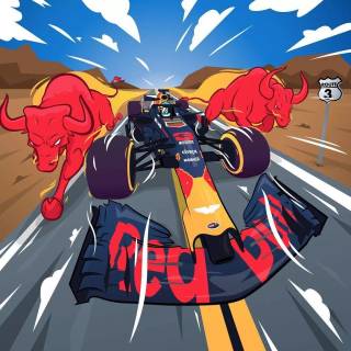 F1 Red Bull cartoon wallpaper
