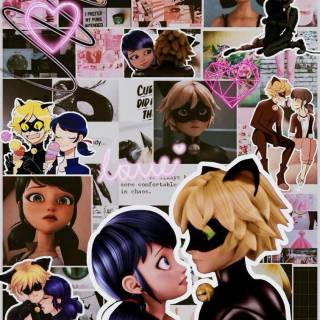 Cat Noir collage wallpaper