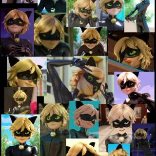 Cat Noir collage wallpaper