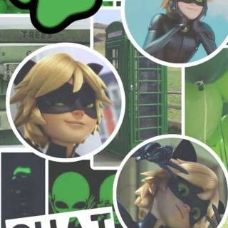 Cat Noir collage wallpaper