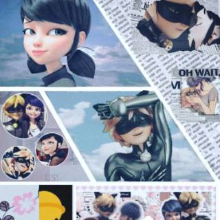 Cat Noir collage wallpaper