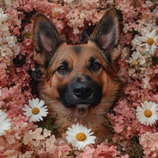 Husky and German Shepherd wallpaper