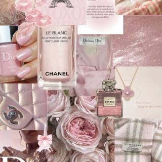 Pink Dior collage wallpaper