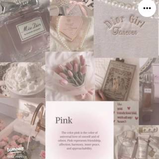 Pink Dior collage wallpaper
