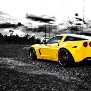 Yellow Corvette wallpaper