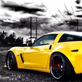 Yellow Corvette wallpaper