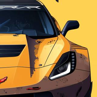 Yellow Corvette wallpaper