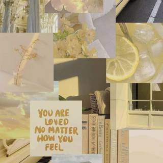 Pastel yellow collage wallpaper