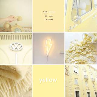 Pastel yellow collage wallpaper