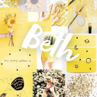 Pastel yellow collage wallpaper