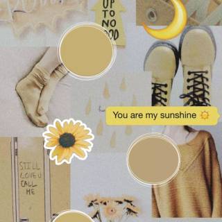 Pastel yellow collage wallpaper