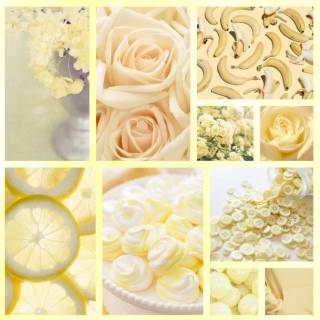 Pastel yellow collage wallpaper