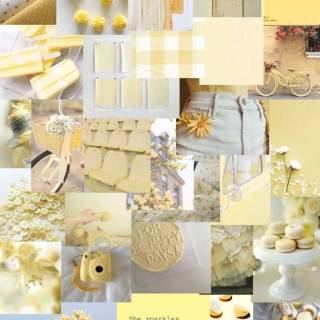 Pastel yellow collage wallpaper