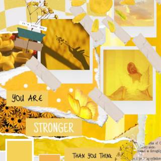 Pastel yellow collage wallpaper