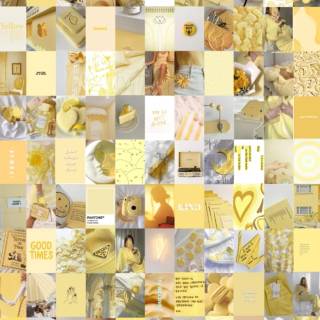 Pastel yellow collage wallpaper