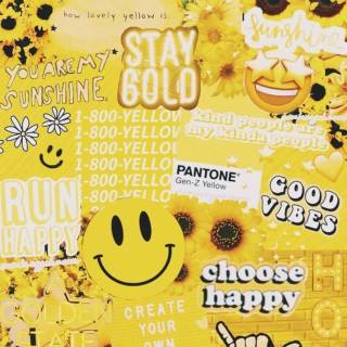 Pastel yellow collage wallpaper