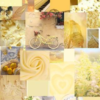 Pastel yellow collage wallpaper