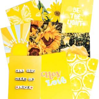 Pastel yellow collage wallpaper