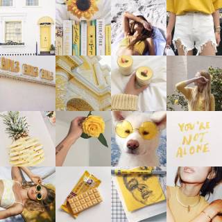 Pastel yellow collage wallpaper