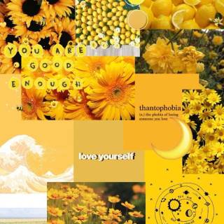 Pastel yellow collage wallpaper