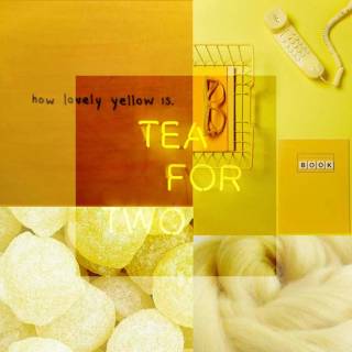 Pastel yellow collage wallpaper