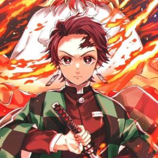 Tanjiro fire breathing wallpaper