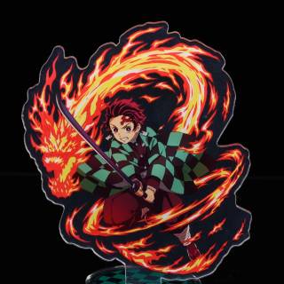 Tanjiro fire breathing wallpaper