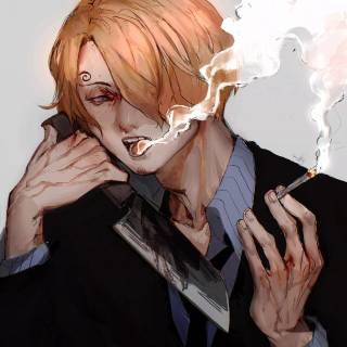 Sanji smoking wallpaper