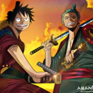 One Piece Luffy and Zoro wallpaper