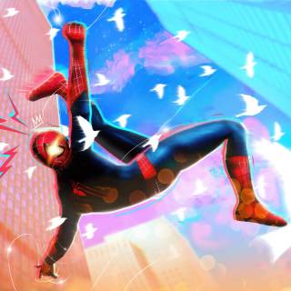 Spider-Man falling 4k wallpaper