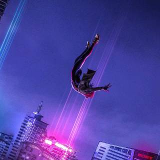 Miles Morales falling out of the sky wallpaper