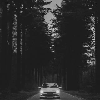 Black and white car phone wallpaper