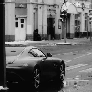 Black and white car phone wallpaper