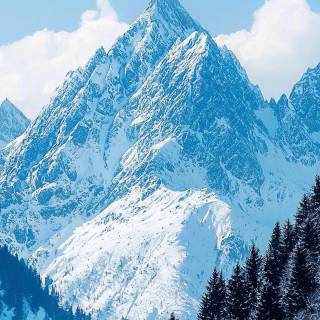 Snowy mountains iPhone wallpaper